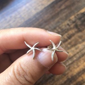 Sterling Silver Star Fish Earrings